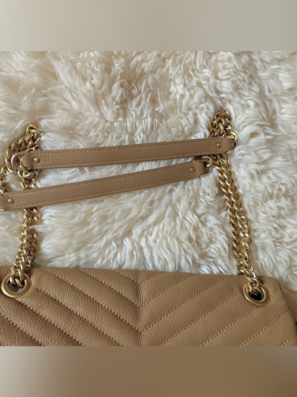 Rebecca Minkoff Edie Flap Chevron Quilted Leather Shoulder Bag in Tan - Picture 13 of 16